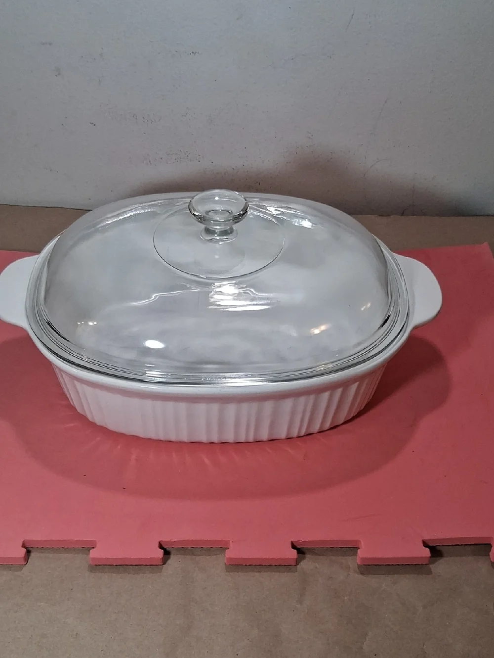 Corning Ware F-14-B French White STONEWARE 4 Qt. Oval Casserole W/ Lid